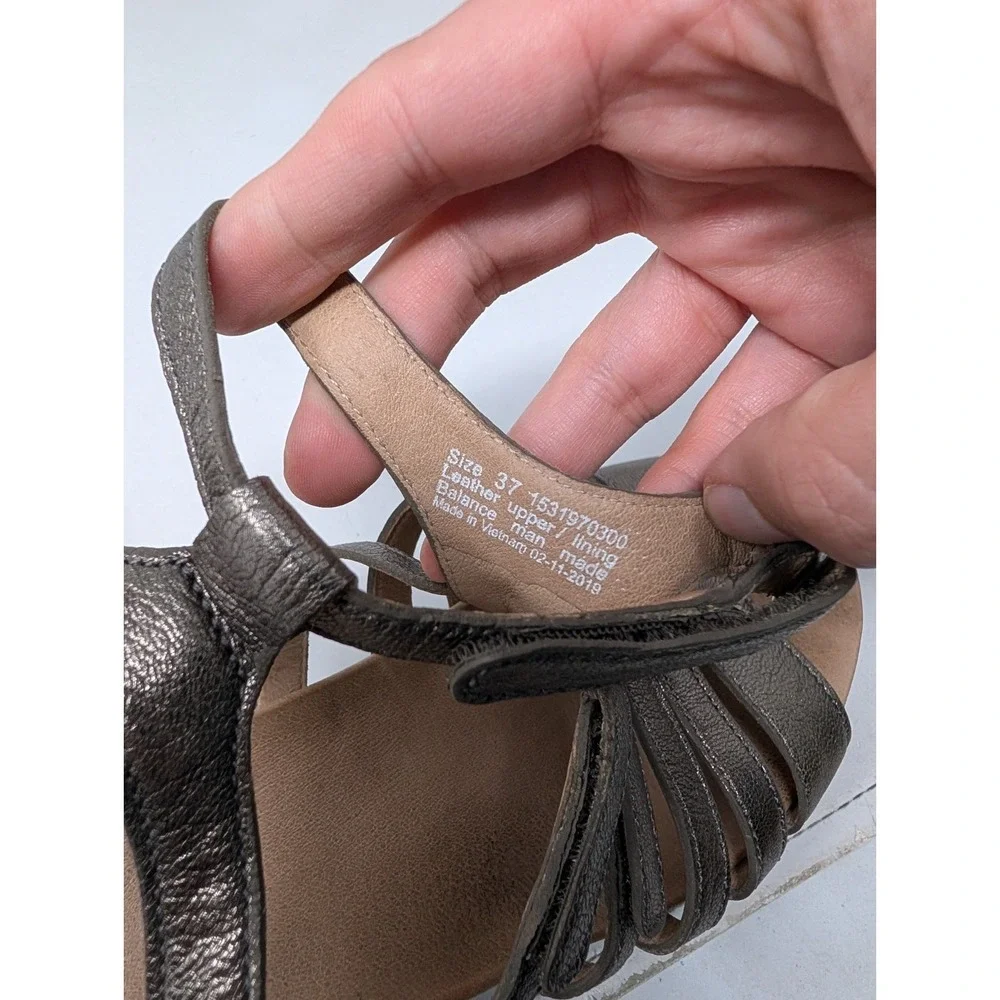 Dansko Athena Pewter‎ Nappa Size EU 37 Bronze Gold Gladiator Sandal Adjustable